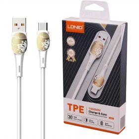 کابل شارژ تایپ سی الدنیو LDNIO مدل LS831 توان 30 وات 1 متر