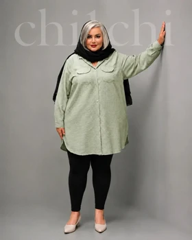 شومیز قواره دار سبز ماچا