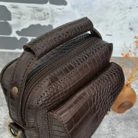 کیف دوشی اسپرت مدل آنتیک چرم طبیعی روکو