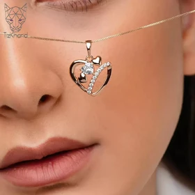 پلاک قلب الماس بنفش ژوپینگ