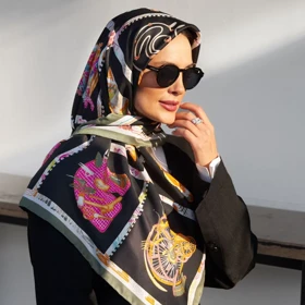 روسری ابریشم دور دست دوز (قواره 90) 30145