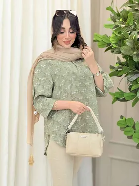 مانتو شومیزی آستین پاگن گلاره