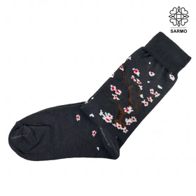 جوراب طرح درخت شکوفه ساق‌دار
