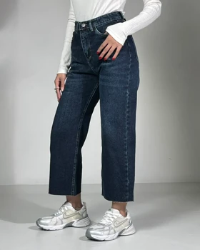 شلوار جین واید آبی تیره کد 1000189