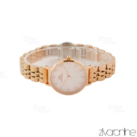 ساعت دنیل ولینگتون زنانه رزگلد صفحه صورتی ایندکس نگین‌دار 105444