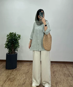 تونیک مانتویی لینن پنبه ویدنا