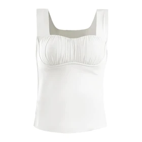 تاپ کاپ‌دار ورزشی زنانه مدل 6030 شیری