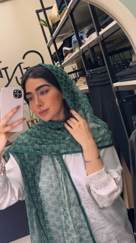شال توری سبز بهاره 4257