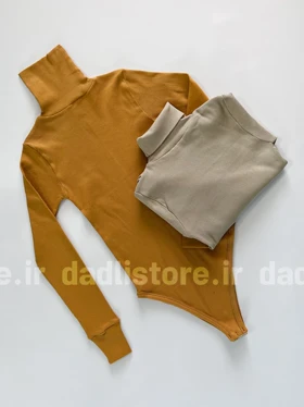 بادی کبریتی یقه اسکی فینگردار رنگی