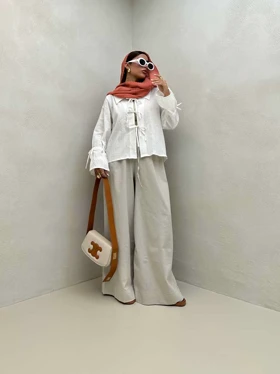 شومیز آستین پاپیونی