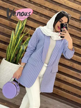 مانتو کتی راه راه جیب پاکتی