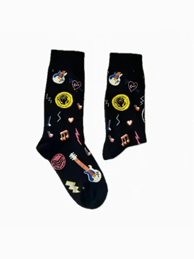 جوراب ساق بلند زنانه طرح موسیقی