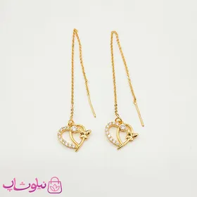 گوشواره بخیه ای YSX طرح قلب طلایی