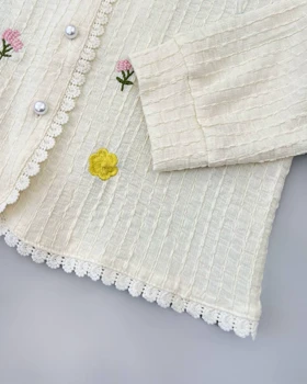 شومیز ژاکاردکش گلدوزی شده کد 4610