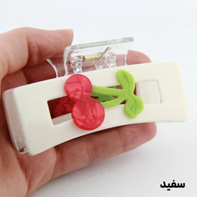 کلیپس دخترانه مدل گیلاس مستطیلی (سفید)