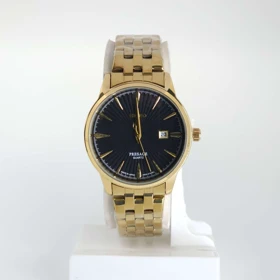 ساعت مچی مردانه سیکو Seiko 3227 تاریخ دار با ماندگاری رنگ بالا (طلائی صفحه مشکی)