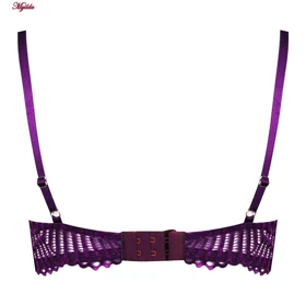 ست شورت و سوتین زنانه دانتل پروانه ای بنفش میسا کد 4735-6115