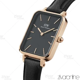 ساعت دنیل ولینگتون زنانه قاب رزگلد صفحه مشکی بند چرم 103871