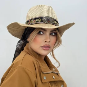 کلاه ساحلی کابوی نگین قرمز