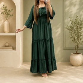 پیراهن ساحلی نخ ململ مدل عروسکی کد 50010