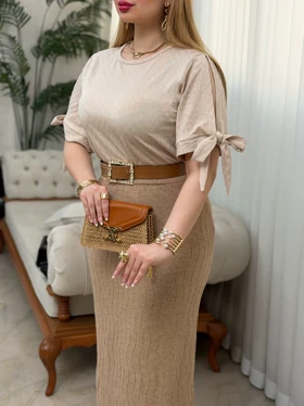 بلوز آستین پاپیونی3706