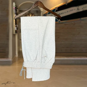 شلوار گرمکن سفید ملانژ