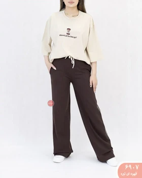 شلوار نیم بگ مغزی دوزی 6907