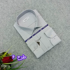 پیراهن راه راه استین بلند مردانه _ قواره کلاسیک _استایل رسمی