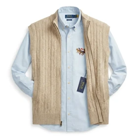 ژیله بافت تمام زیپ طرح مارپیچ برند Polo Ralph Lauren