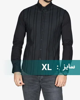 پیراهن راه راه مشکی مردانه