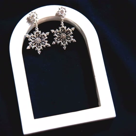 گوشواره اویز برفی سیلور