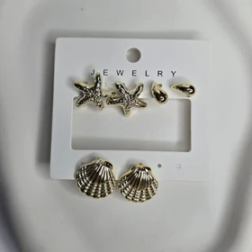 پک گوشواره طرح ساحلی طلایی زنانه