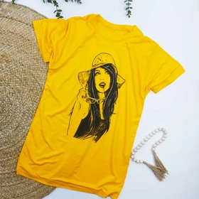 تیشرت زنانه طرح بانو