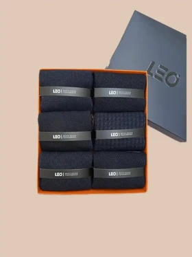پک جوراب ساق بلند مردانه کلاسیک طرح دار LEO کد 125-134