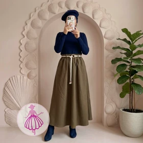 دامن پشمی کلوش بلند در رنگبندی متنوع(کد1427)