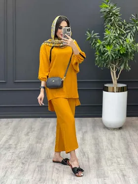 ست مانتو و شلوار بابوس نوار دوزی