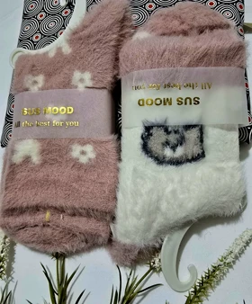 جوراب گرم موهر زنانه پک دوعددی پاییزه وزمستانه