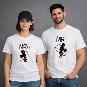 تیشرت ست دو نفره طرح اقا و خانم Mr and Mrs