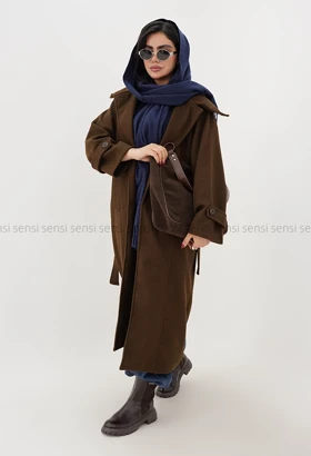 پالتو فوتر 2دکمه یقه ایستاده آستر دار@ کد1004814