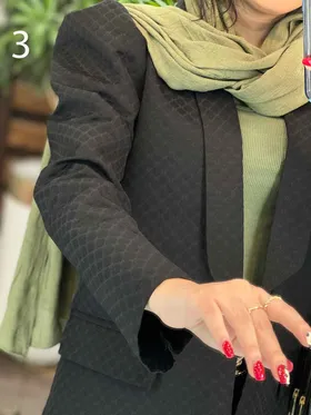 مانتو ژاکارد آستین پفی