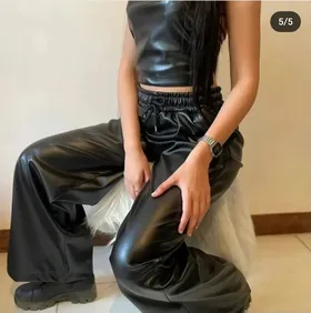 شلوار بگ چرم