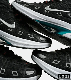 کفش کتانی مردانه و زنانه مشکی نقره ای نایک NIKE P-6000