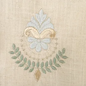 مانتو لینن نچرال گلدوزی