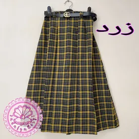 دامن زنانه چهارخونه پشمی در رنگبندی متنوع