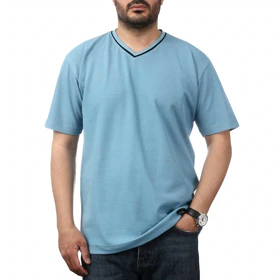 تیشرت آستین کوتاه یقه هفت مردانه کاکتوس مدل 26125410