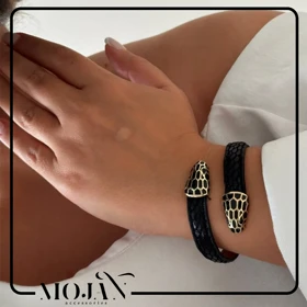 دستبند چرمی ماری زنانه کد dzch1006