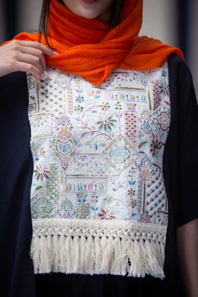 مانتو کرسپو سوزن دوزی با دامن