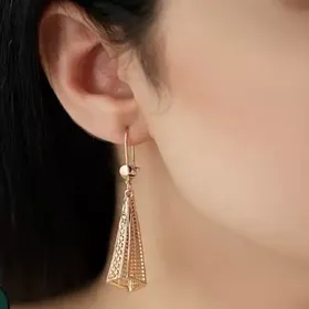 گوشواره زنانه آویز شیپوری ژوپینگ