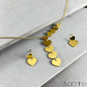 نیم ست مدل قلب پیوسته طلایی 10184