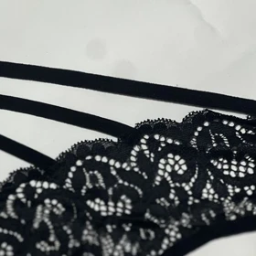 شورت فانتزی زنانه مدل گیپور اریب بند دار